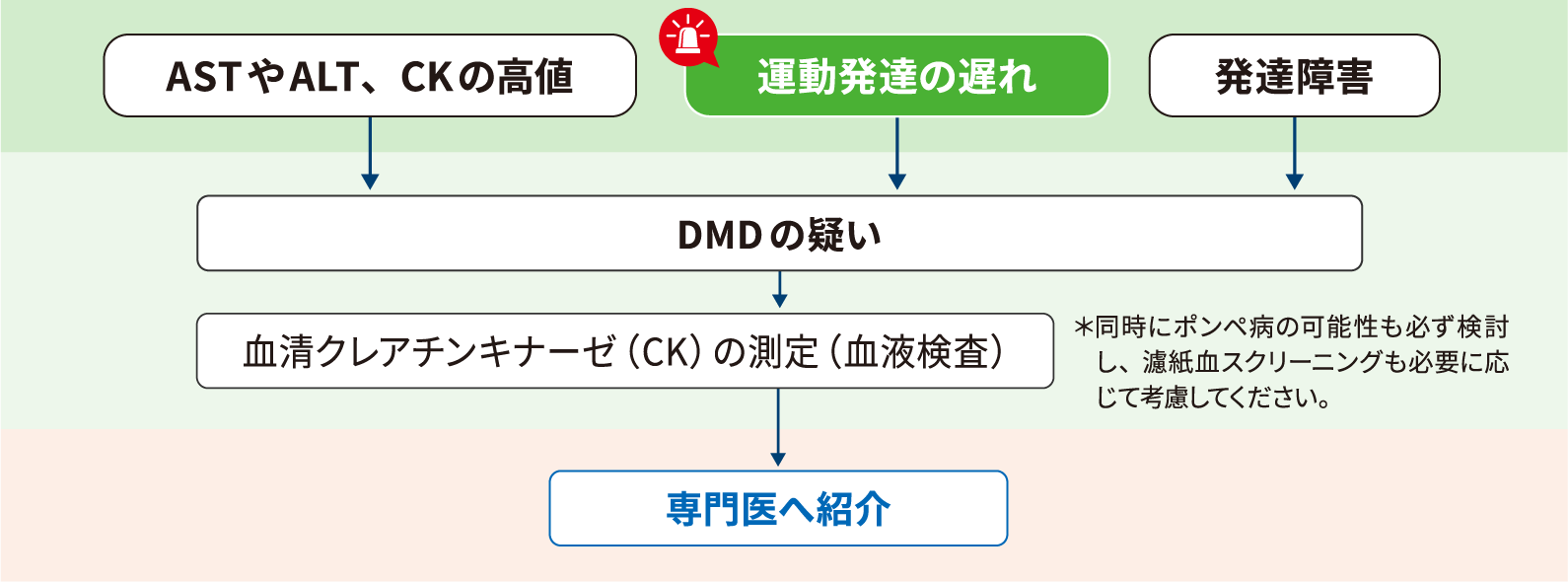 デュシェンヌ型筋ジストロフィーの診断フロー 図表