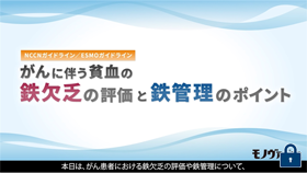 [モノヴァ―®]NCCNガイドライン/ESMOガイドライン がんに伴う貧血の鉄欠乏の管理と鉄管理のポイント